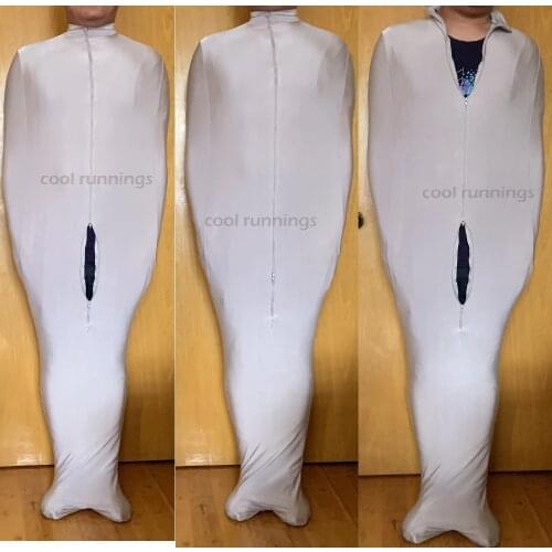 Headless Mummy Unisex Three-Way Zipper Mummy Zentai Spandex Suit Costumes Sleeping Bag With internal Sleeves