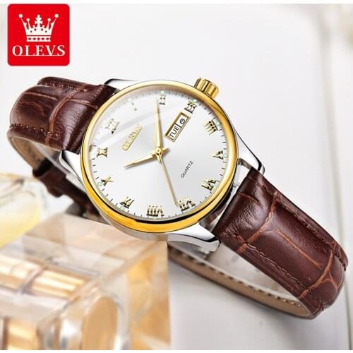 OLEVS Luxury Women Quartz Watch Top Brand Ladies Calendar Ultra Thin Watches Lady Waterproof Clock Bracelet Wristwatch Woman