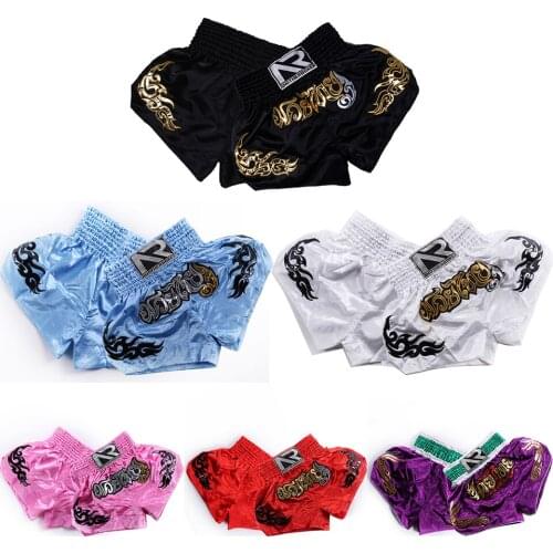 Womens Kick Boxing MMA Fight Shorts Mens Muay Thai Kickboxing Sanda Pants Sportswear Children Fight Grappling Fitness Trunks