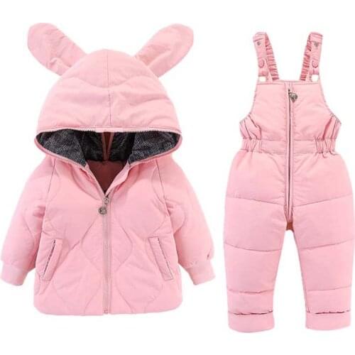 Winter 2 Pcs Set Boy Jumpsuit for Children Baby Girl Down Coat Clothes Warm Childrens Clothing Infant Snowsuit 0-3 Years