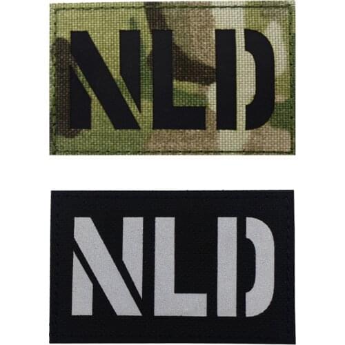 1PCS NLD The Netherlands Flag Infrared Reflective IR Patch Badge Holland National Emblem Dutch Tactical Sticker Hook Loop