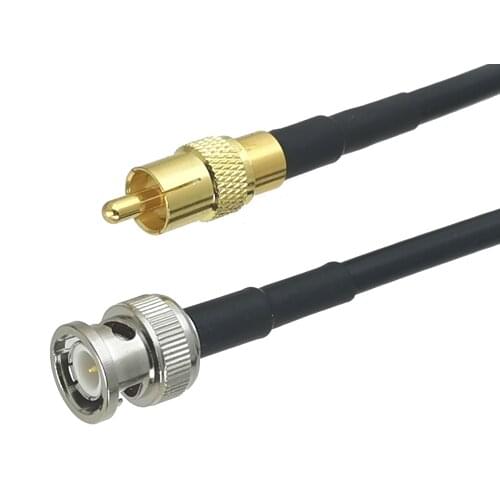 1Pcs RG58 BNC Male plug to RCA TV Male plug Straight Connector RF Coaxial Jumper Pigtail Cable 6inch~10M