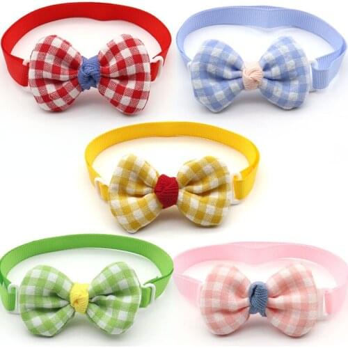30/50 Pcs Pet Dog Grooming Product Lattice Design Dogs Pet Bow Tie Adjustable Dog Collar Bowties Necktie Pet Supplies Bowtie