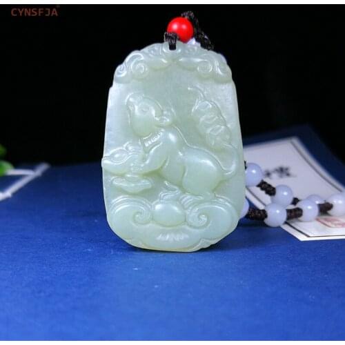CYNSFJA Real Certified Natural Hetian Jade Nephrite Amulet Rat Jade Pendant Green White High Quality Hand Carved Wonderful Gifts