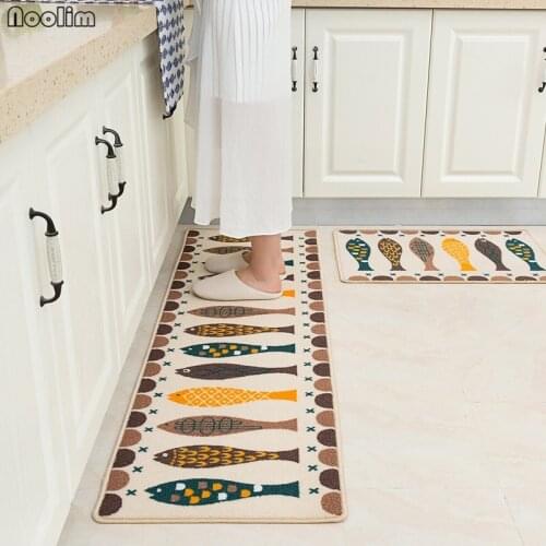 NOOLIM Fish Door Mat Alfombras Hall Bathroom KitchenHome Rug Absorbent Non-slip Coral Velvet Mats Carpet Strips tapete 3 Sizes
