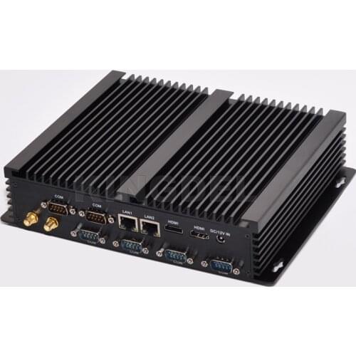 Kingdel Fanless Industrial Mini PC Win 10 Core i3 4010U 2*Lan 6*RS232 Slim Computer 300M Wifi 2*HDMI TV Box