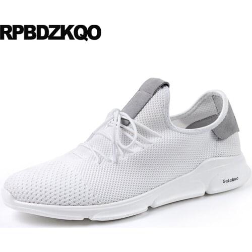 Trainers Comfort Black White Fashion 2021 Men Flats Sneakers Lace Up Summer Breathable Mesh Casual Shoes Lightweight Designer