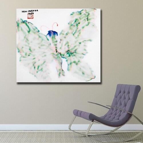 Fashion Wall Art Kusama Yayoi Papillion Painting for Living Room Home Decoration Oil Painting on Canvas Wall Painting Unframed