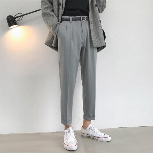 2021 Mens Western-style Trousers thicken velvet Fashion Suit Pants Haren Pants Leisure Grey/black Casual Pants Big Size 28-34