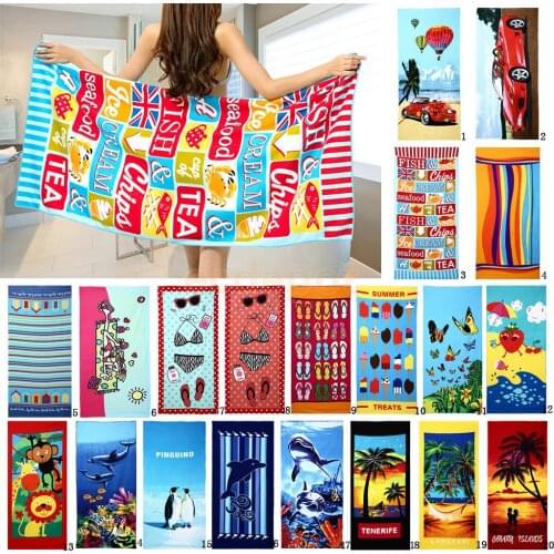 Soft Drying Bath Towel Various Pattern Print Beach Swim Shower Towel Big Washcloth 27.56x 59.06 inch