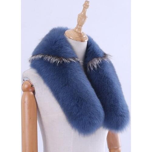 2020 Womens New Real Fox Fur Collar Multicolor Shawl Collar Fur Scarf Female Fashion Wraps Winter Warm Shawl Warm Soft Scarves