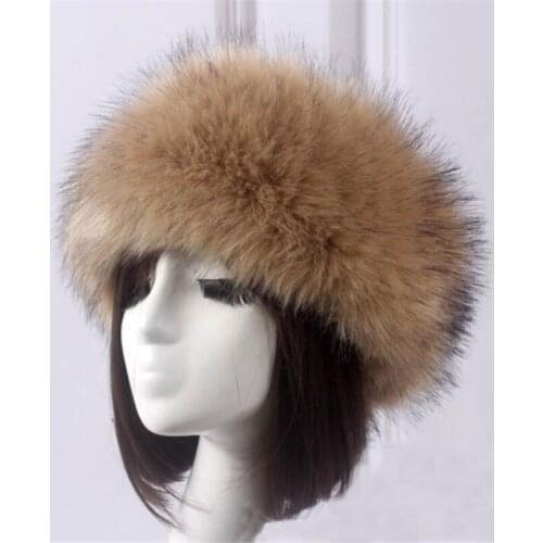 Autumn Winter Faux Fox Fur Thicken Warm Empty Top Hat Women Cute Hairy Headgear Windproof Hat Ring Ladies W022