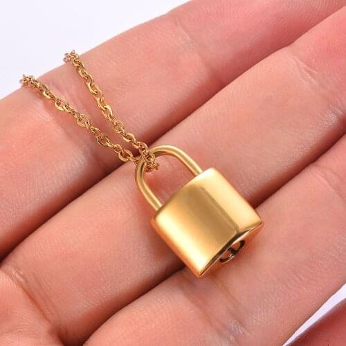 Stainless Steel Mini PadLock Cremation Pendant Jewelry for Ashes Urn Pendant Necklace Memorial Locket Jewelry