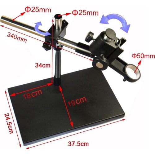 Adjustable Direction Articulating Arm Pillar Clamp Holder Bracket 76mm Microscope Stand For Stereo Trinocular Microscope