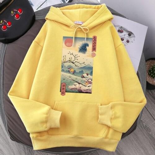 Wolf Princess Ukiyo Printed Pullover Autumn Casual Hoodies Sweatshirts Fleece Warm Hoodie Sweatshirt Hip Hop Harajuku Streetwear