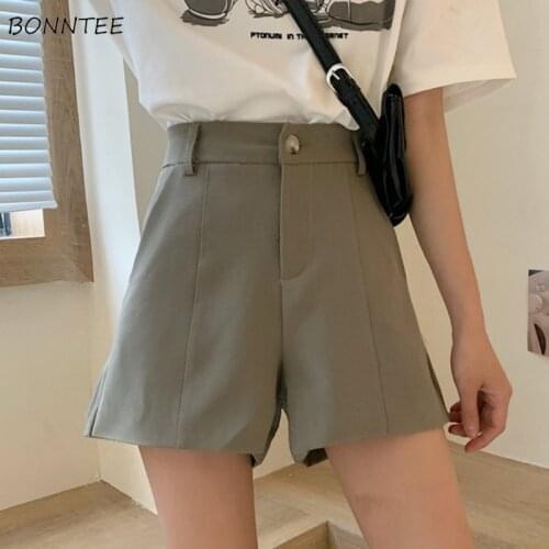 Shorts Women Summer Korean Style Streetwear Simple Comfortable Chic Lady High Waist Students Harajuku Leisure All-match Solid