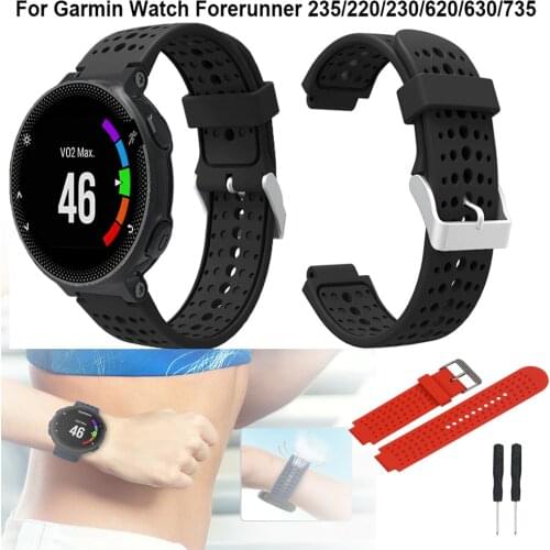 Silicone Replacement Watch Strap Wrist band Strap for Garmin Forerunner 230 235 220 620 630 735 Smart Watch Smart Accessories