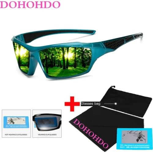 DOHOHDO Brand Design Classic Polarized Sunglasses Men Women Driving Square Frame Sun Glasses Male UV400 Gafas De Solde With Bag