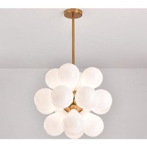 Modern Glass Ball Led Chandeliers Lighting Living Room Decor Led Pendant Chandelier Lights Bedroom Hanging Lamp Bar Luminaire