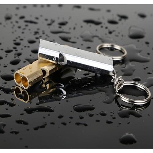 Survival Whistle 56*15*8mm Dual-tube Portable Aluminum Safety Whistle For Outdoor Hiking Camping Safe Survival Emergency Tools
