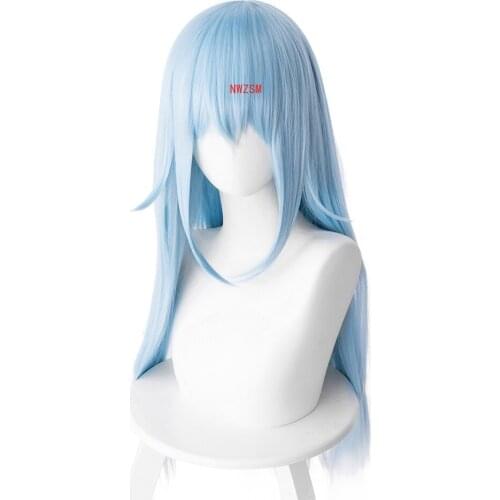 That Time I Got Reincarnated As A Slime Cosplay Wig Rimuru Tempest Wig 70cm Long Straight Heat Resistant Synthetic Hair Blue