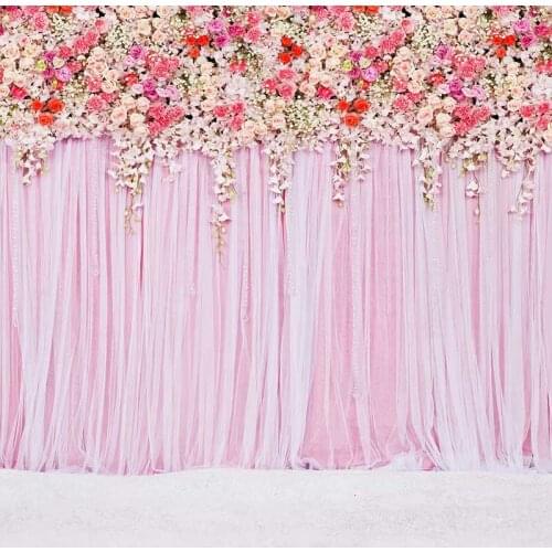 Vinyl Photography Background Computed Printed Flower Wall Wedding Backdrops for Photo Studio CM-6957