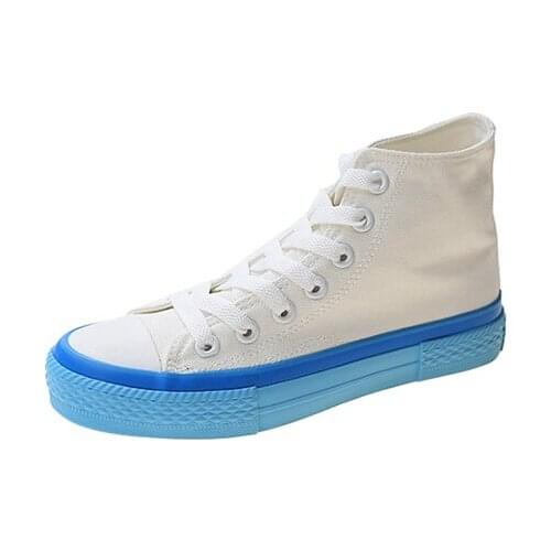 Shoes for women sneakers High-top canvas shoes female milk blue ice cream street shooting white shoes shoes for women sneakers