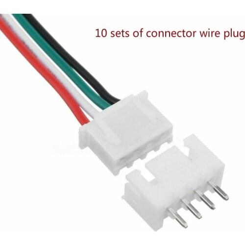 10 sets of models XH 2.54mm 4-pin connector plug with 24AWG 1007 wire 150mm long