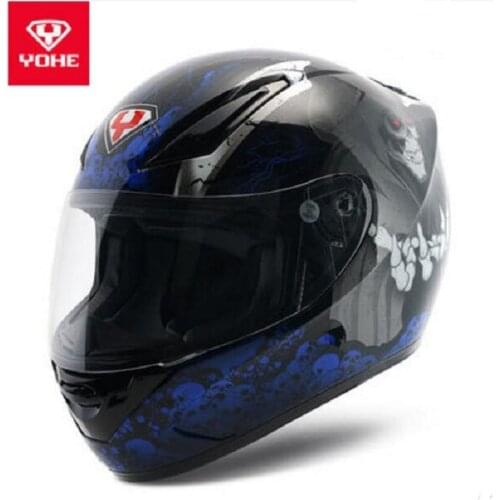 2019 New Eur ECE Certification YOHE Full Face Motorcycle Helmet ABS Motocross Motorbike Helmets with PC Lens Visor have 9 colors