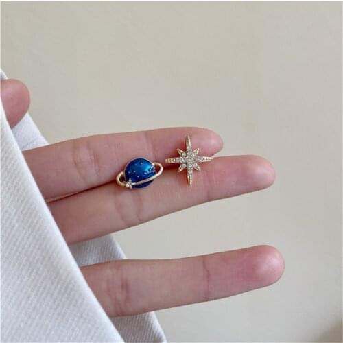 2021 new geometric asymmetrical planet earrings, lovely new Korean creative fashion womans earrings party jewelry gifts