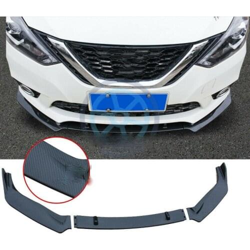For Nissan Sentra 2016-2019 Carbon Fiber Front Bumper Lip Body Spoiler Trim 3pcs Car modification