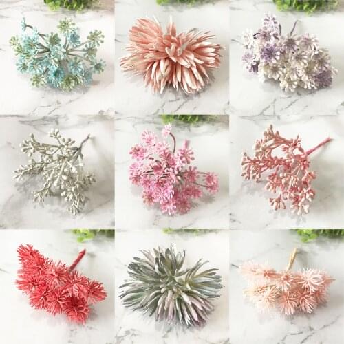 6pcs color pine cone artificial flower pineapple artificial plant wedding home decoration DIY scrapbook gift box craft flower