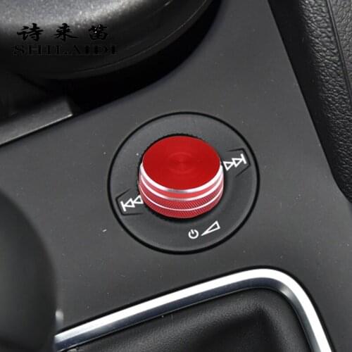 Car Styling Center Console multimedia Knob Switch Buttons Frame Cover Stickers Trim For audi Q2 Q2L Auto Interior Accessories