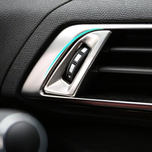 Stainless steel center console Air conditioner Outlet frame decorative cover trim for peugeot 4008 5008 2017 car accessories 3pc