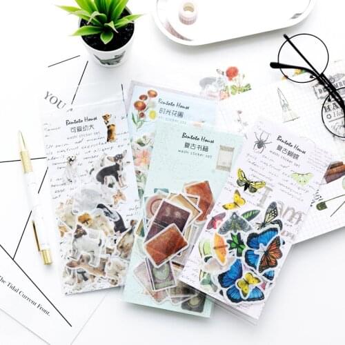 Green Garden Animals Retro Things Decorative Stationery Stickers Scrapbooking DIY Diary Album Stick Lable