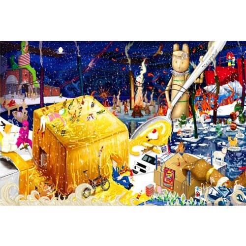 Cartoon The wooden puzzle 1000 pieces ersion jigsaw puzzle white card adult childrens educational toys