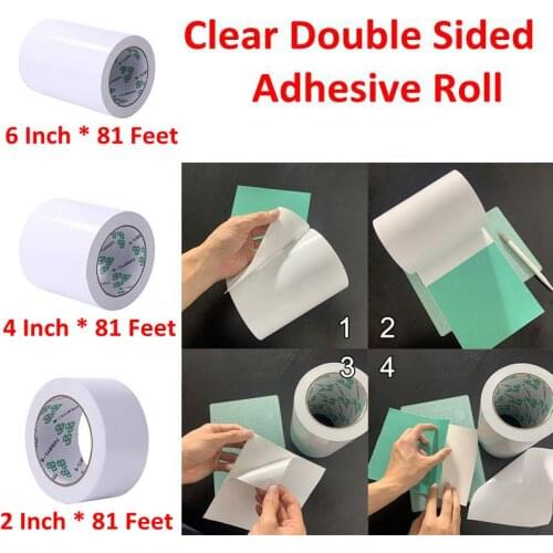 6/4/2 Inch * 81 Feet Clear Double Sided Adhesive Roll for DIY Scrapbooking Card Album Photo Embellishments Making Sticky Tape