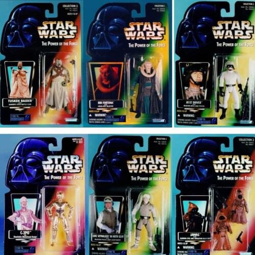 Hasbro Star Wars Figures R2-D2 C-3PO Bib Fortuna Action Figures Toy Model Power of the Force 3.75 Inch Dolls Collection Kid Gift