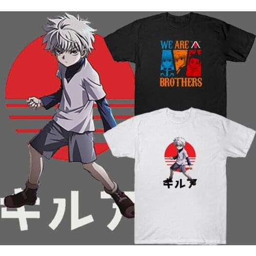 Anime Hunter X Hunter Tshirt Man Women Tee Cartoon Killua Zoldyck Graphic Print Kawaii Manga Tee Summer Cotton Camisetas