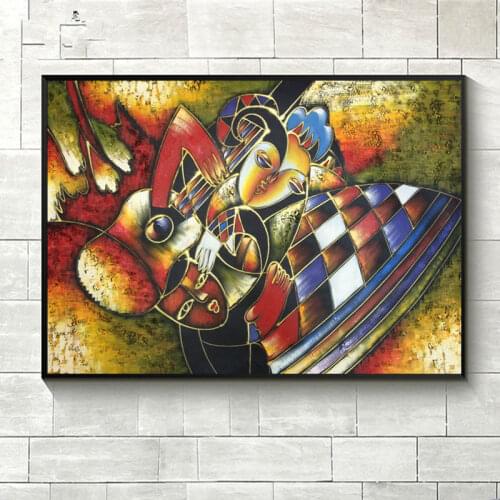 World famous paintings Picasso abstract painting Woman playing the guitar Hand painted oil painting on canvas Wall art picture