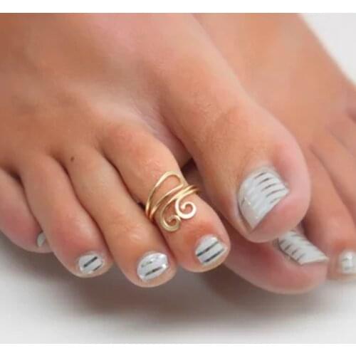 Handmade Toe Ring Boho Jewelry Adjustable Anillos Mujer Gold Filled/925 Silver 15mm Hoop Rings For Women Foot Jewelry