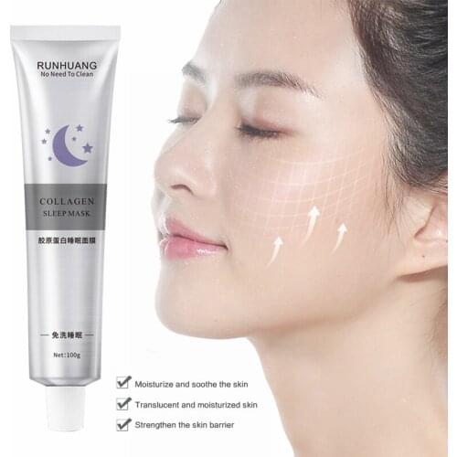 Korea Collagen Cosmetic Sleeping Mask All Night Hydrating Sleep Mask Wash Free Repair Purifies Skin Facial Cream Skin Care TSLM1