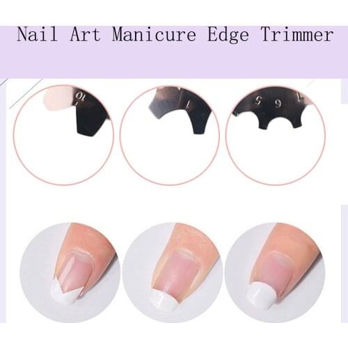Nail Art Manicure Edge Trimmer Stainless Steel Easy French Cutter Acrylic Clipper Plate Module Diy Stencil Tool Nail Art Decor