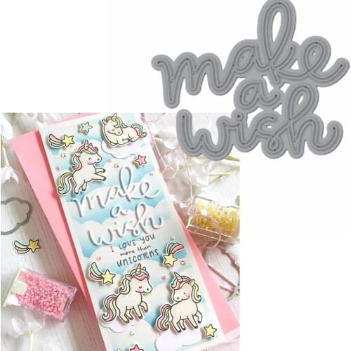 Make A Wish Phrase Metal Cutting Dies Stencils Make A Wish Phrase Die Cut For Card Making DIY New2019 Crafts Cards