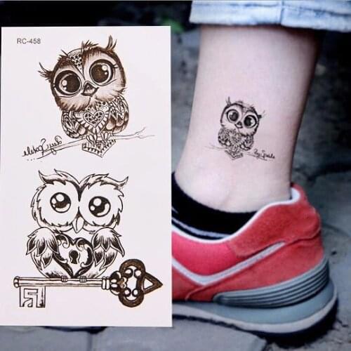 Cute Owl Tattoo Stickers Waterproof Removable Lasting Temporary Fake Tattoo ody Art Makeup Personalized Decals
