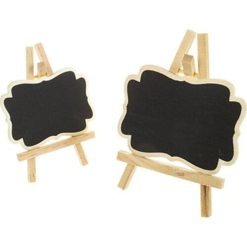 2pcs Mini Stand Blackboard ChalkBoard Message Board Small Wooden Decoratives Board Tag Wedding Party Table Tags Decor