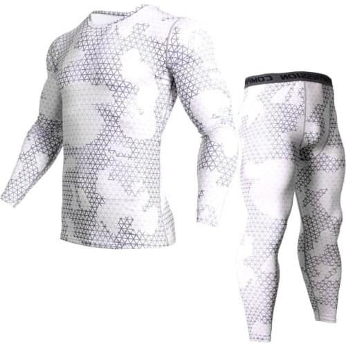 Mens suits rashguard MMA compression clothing mens tracksuit set fitness leggings mens t-shirts thermal underwear base layer
