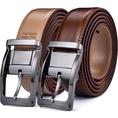 Mens Reversible Classic Dress Belt Leather 85cm to 160cm Rotating Buckle Two in one by Beltox fine