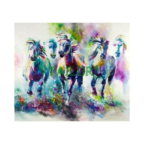 Full square Home Decor Gift Cuadros 5D diamond painting Cross stitch kit set haft diamentowy animal horse Mosaic art colours 54