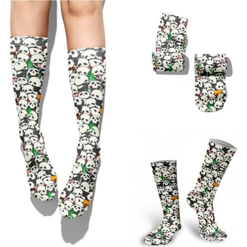 Funny Cute Printing Cartoons Panda Socks Unisex Animal Dog Panda Cat Bear Long Socks Womens Men Girls College Style Kawaii Sock